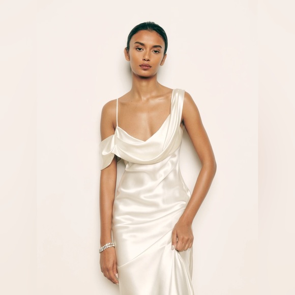 Reformation Ronda Silk Dress - Ivory 2 - Picture 4 of 8